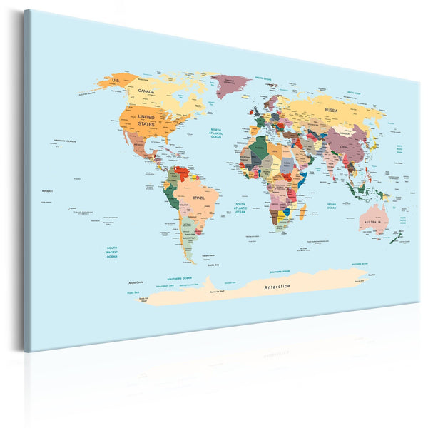 Canvas Tavla - World Map: Travel with Me-Tavla Canvas-Artgeist-60x40-peaceofhome.se