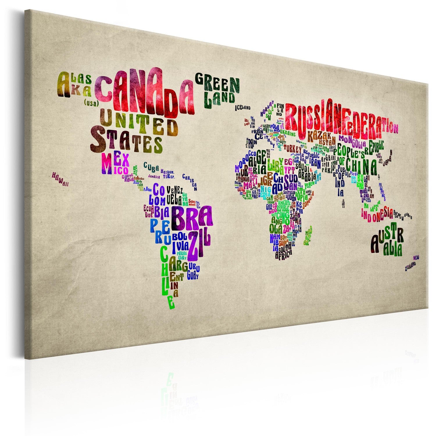 Canvas Tavla - World Map: World Tour (EN)-Tavla Canvas-Artgeist-60x40-peaceofhome.se