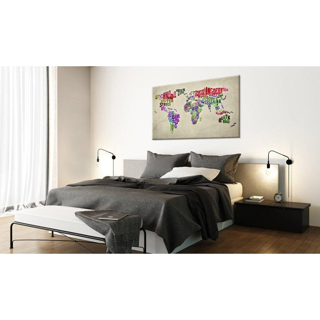 Canvas Tavla - World Map: World Tour (EN)-Tavla Canvas-Artgeist-peaceofhome.se