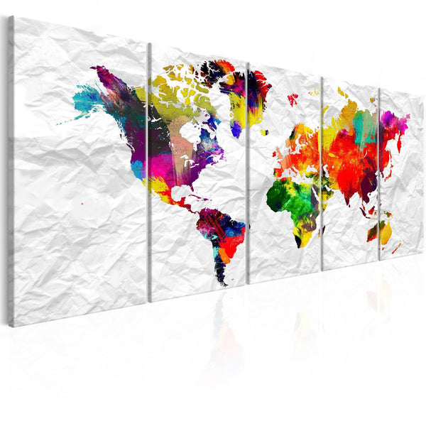 Canvas Tavla - World on Paper-Tavla Canvas-Artgeist-200x80-peaceofhome.se