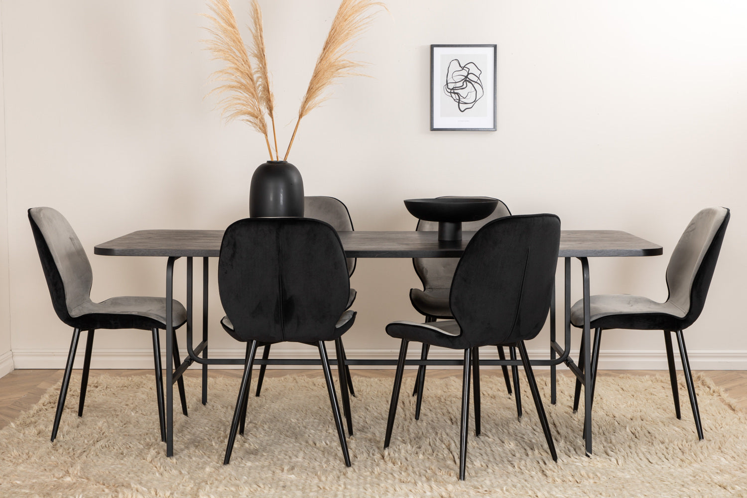 EMMA UNO Matbord 200x90 + 6 stolar-Venture Home-peaceofhome.se
