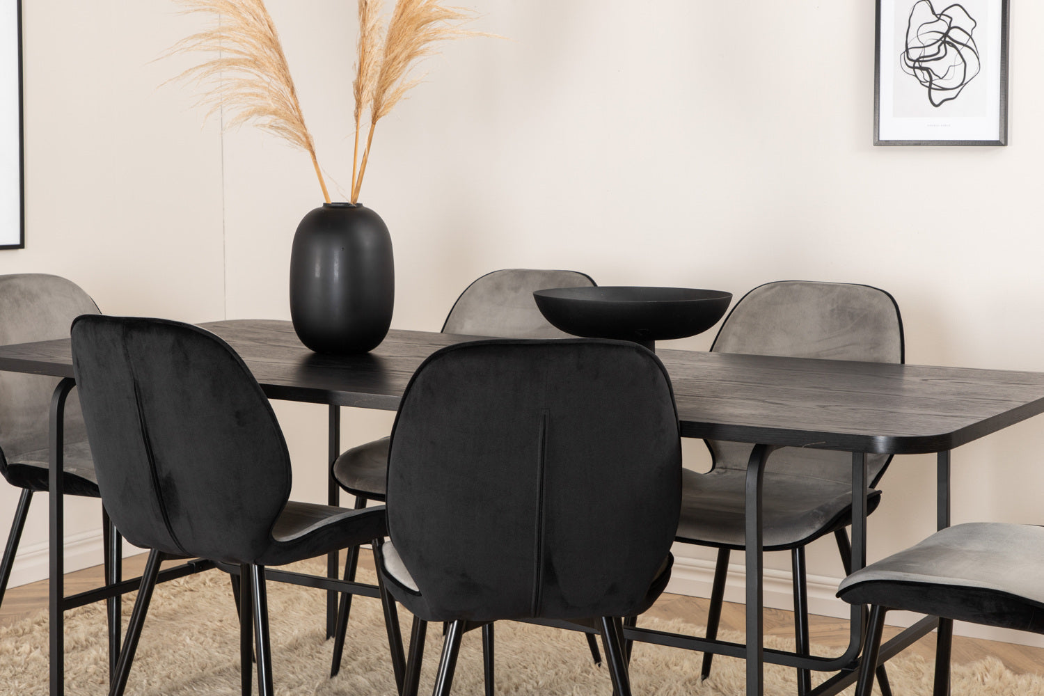 EMMA UNO Matbord 200x90 + 6 stolar-Venture Home-peaceofhome.se