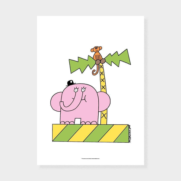 Elefant & Apa Poster (Fem Myror...) av Owe Gustafson-Poster-Magic & Prints-30x40 cm-peaceofhome.se