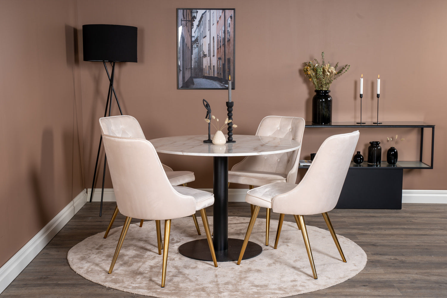 Estelle Rund Matgrupp-GR Dining Set-Venture Home-peaceofhome.se