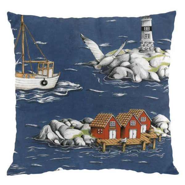 Fiskeskär Kuddfodral 47x47 cm-Kuddfodral-Arvidssons Textil-Mörkblå-peaceofhome.se