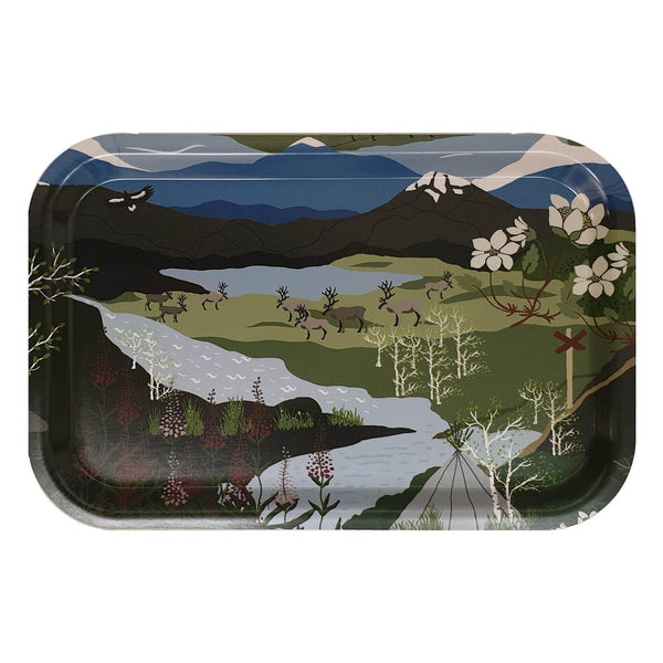 Fjällvandring Bricka - Grön/Blå-Bricka-Arvidssons Textil-peaceofhome.se