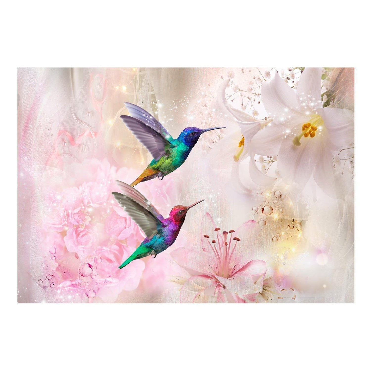 Fototapet - Colourful Hummingbirds (Pink)-Fototapet-Artgeist-peaceofhome.se