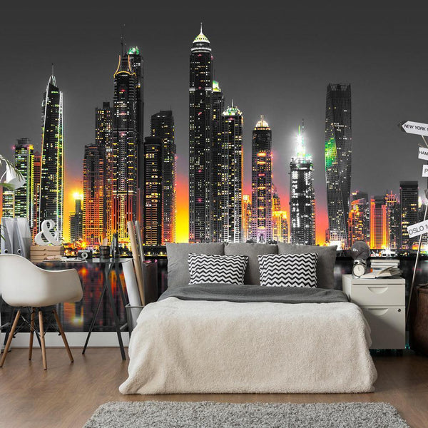 Fototapet - Desert City (Dubai)-Fototapet-Artgeist-100x70-peaceofhome.se