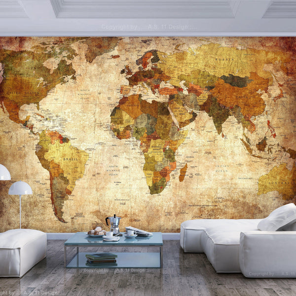Fototapet - Old World Map-Fototapet-Artgeist-100x70-peaceofhome.se