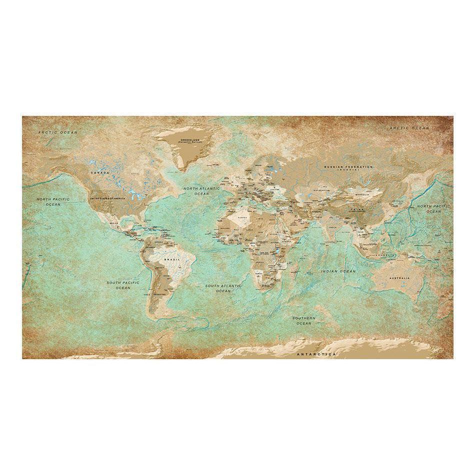 Fototapet XXL - Turquoise World Map II-Fototapet XXL-Artgeist-500x280-peaceofhome.se
