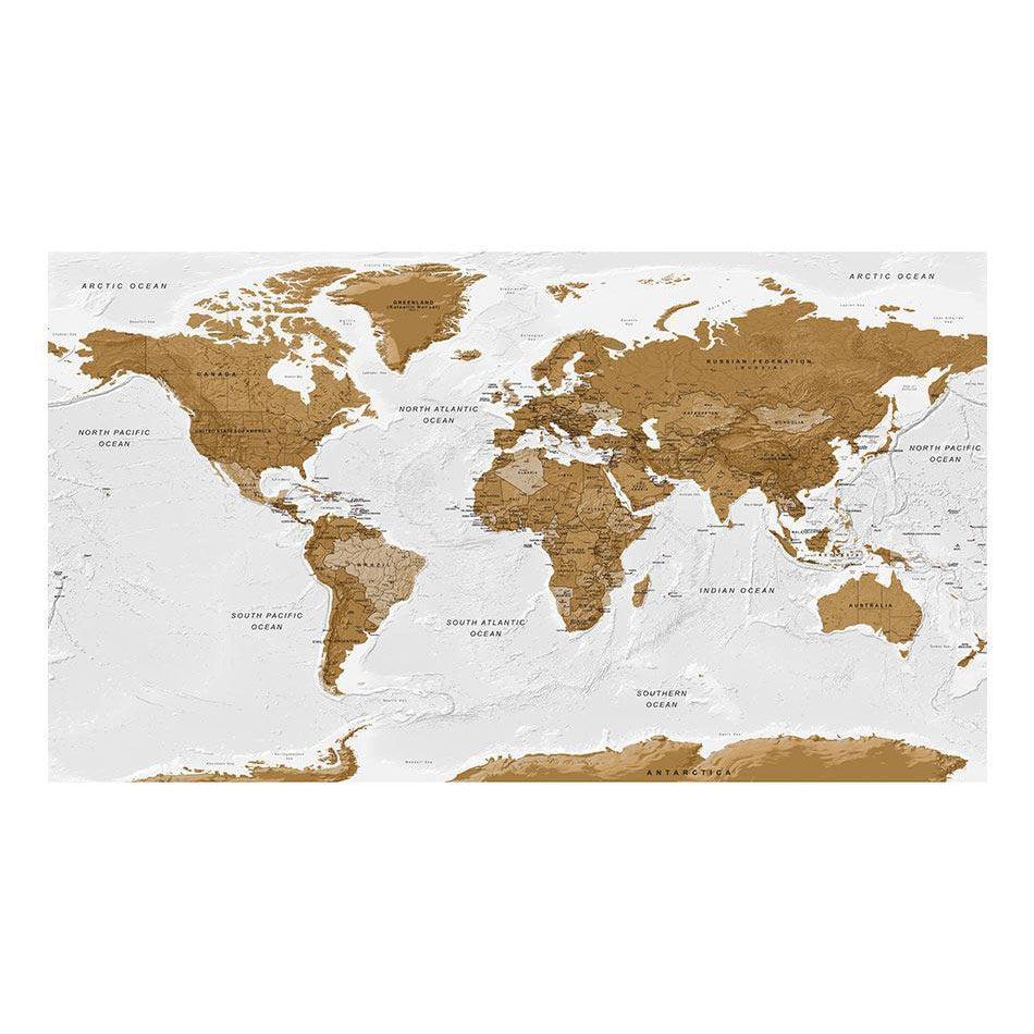 Fototapet XXL - World Map: White Oceans II-Fototapet XXL-Artgeist-500x280-peaceofhome.se