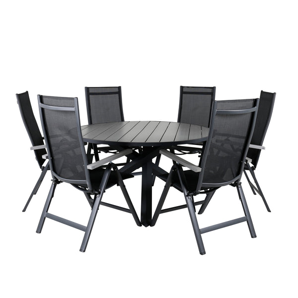 PARMA ALBANY Matbord 140 cm + 6 stolar | Utemöbler-Matgrupp Utomhus-Venture Home-peaceofhome.se