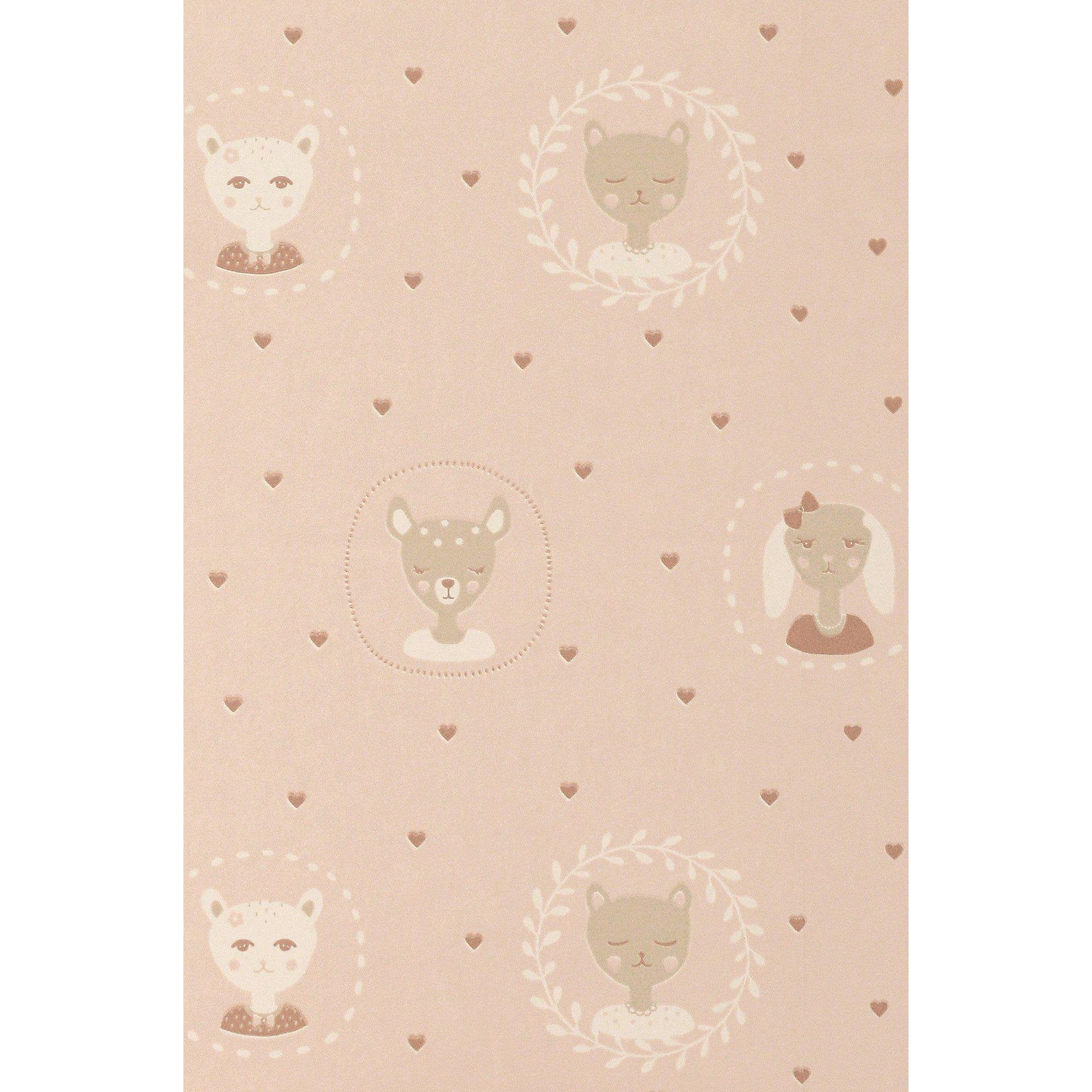 HEARTS DUSTY WARM PINK Non woven / Easy up-tapet-Tapet-Majvillan-peaceofhome.se