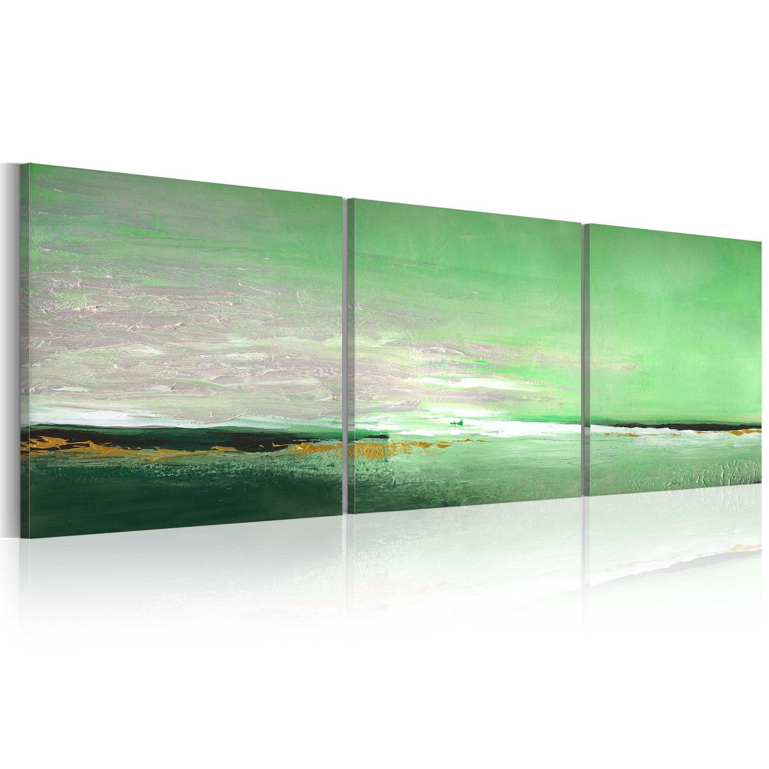 Handmålad tavla - Sea-grön kust-Tavla Handmålad-Artgeist-150x50 cm-peaceofhome.se