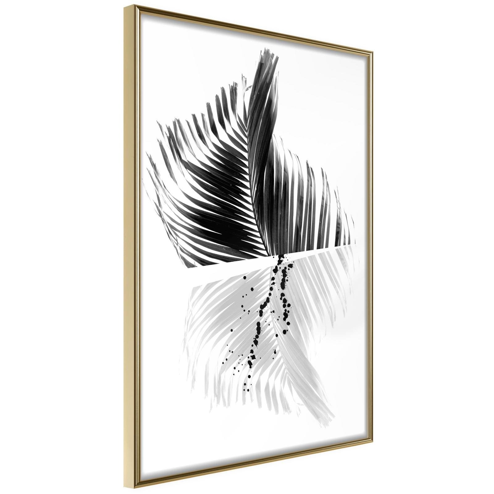 Inramad Poster / Tavla - Abstract Feather-Poster Inramad-Artgeist-20x30-Guldram-peaceofhome.se