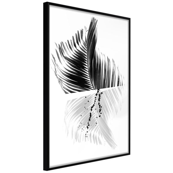 Inramad Poster / Tavla - Abstract Feather-Poster Inramad-Artgeist-20x30-Svart ram-peaceofhome.se