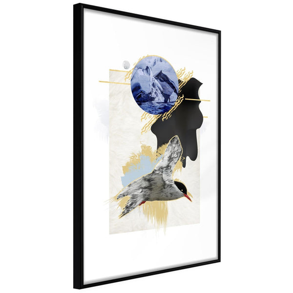 Inramad Poster / Tavla - Abstraction with a Tern-Poster Inramad-Artgeist-20x30-Svart ram-peaceofhome.se