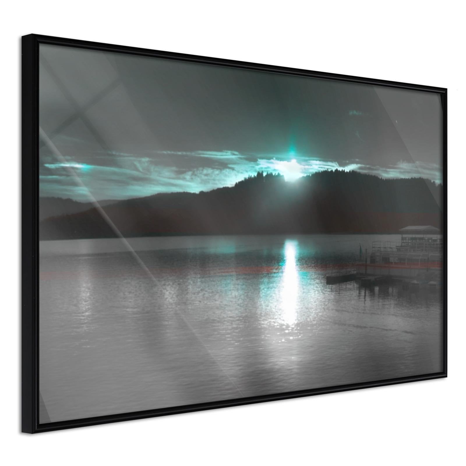 Inramad Poster / Tavla - Aurora at the Horizon-Poster Inramad-Artgeist-30x20-Svart ram-peaceofhome.se