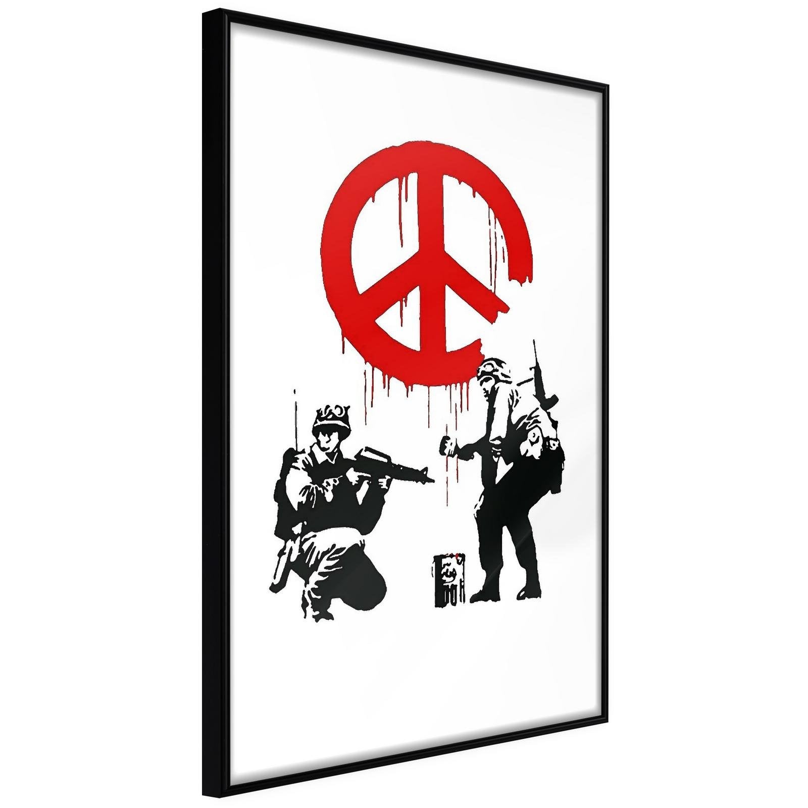 Inramad Poster / Tavla - Banksy: CND Soldiers I-Poster Inramad-Artgeist-20x30-Svart ram-peaceofhome.se