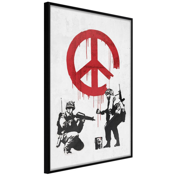 Inramad Poster / Tavla - Banksy: CND Soldiers II-Poster Inramad-Artgeist-20x30-Svart ram-peaceofhome.se