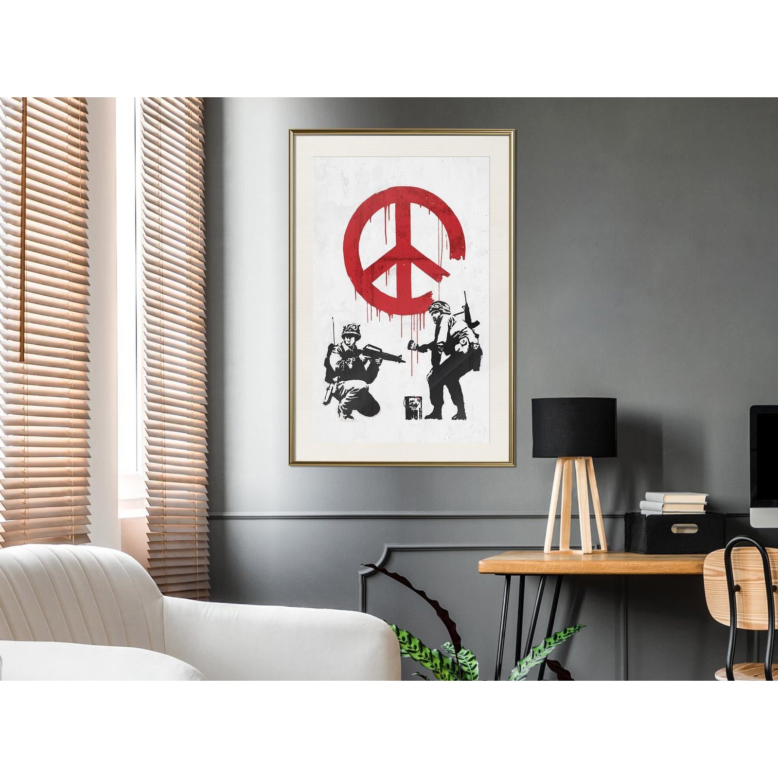 Inramad Poster / Tavla - Banksy: CND Soldiers II-Poster Inramad-Artgeist-peaceofhome.se