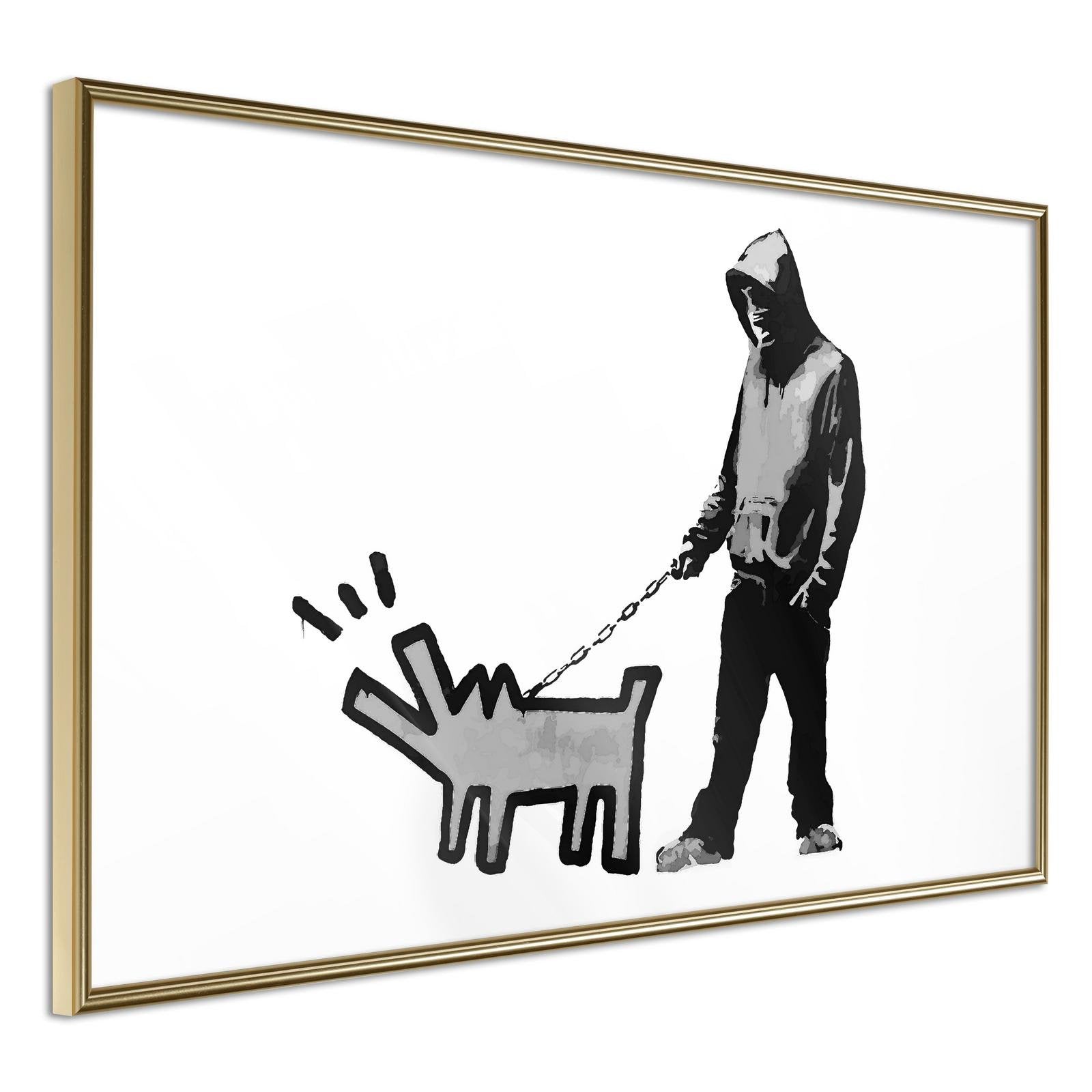 Inramad Poster / Tavla - Banksy: Choose Your Weapon-Poster Inramad-Artgeist-30x20-Guldram-peaceofhome.se