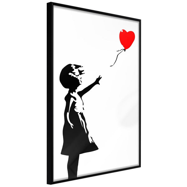 Inramad Poster / Tavla - Banksy: Girl with Balloon I-Poster Inramad-Artgeist-20x30-Svart ram-peaceofhome.se