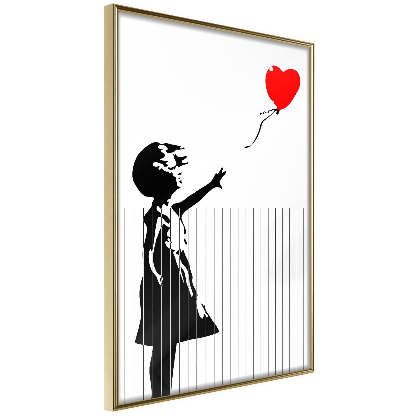 Inramad Poster / Tavla - Banksy: Love is in the Bin-Poster Inramad-Artgeist-20x30-Guldram-peaceofhome.se