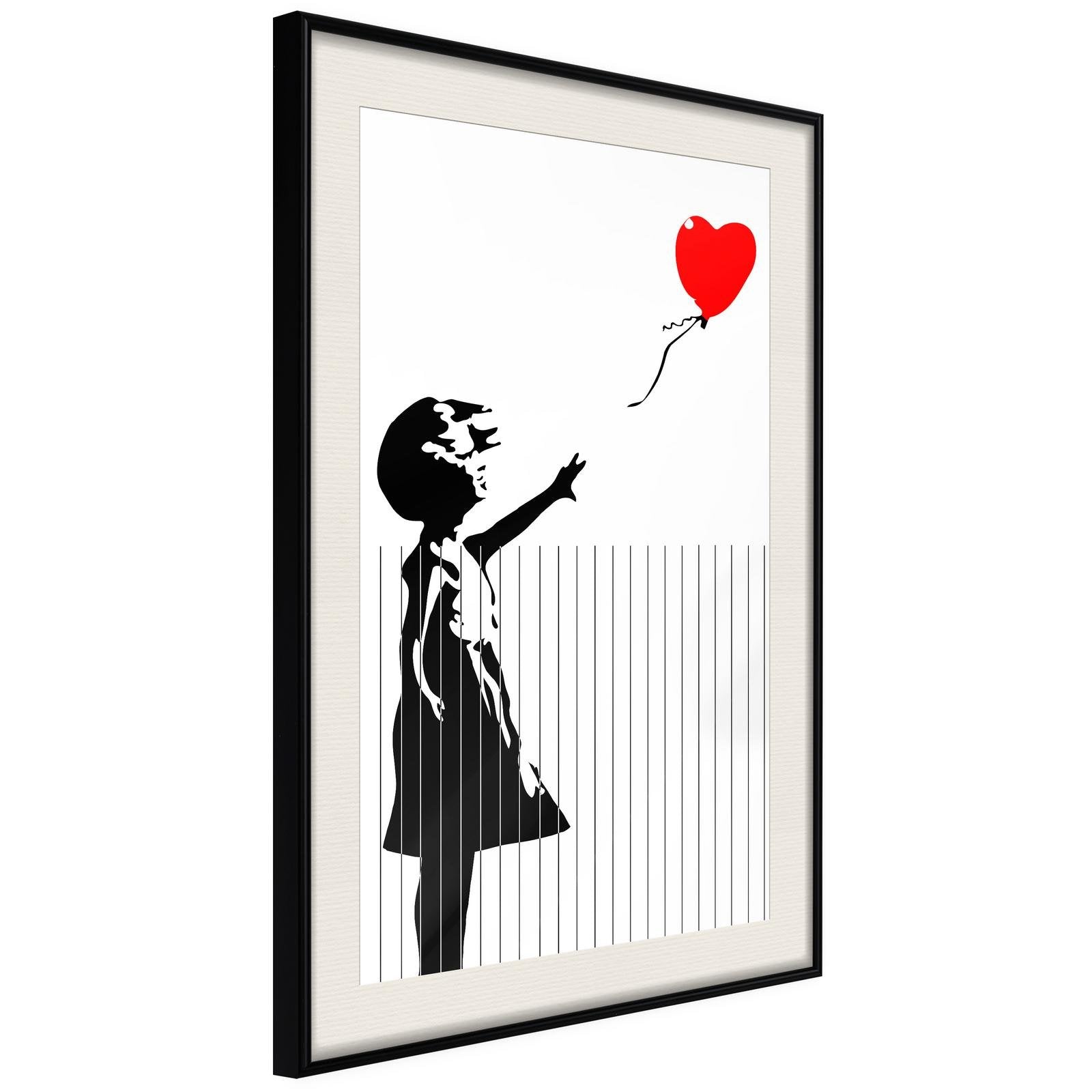 Inramad Poster / Tavla - Banksy: Love is in the Bin-Poster Inramad-Artgeist-20x30-Svart ram med passepartout-peaceofhome.se