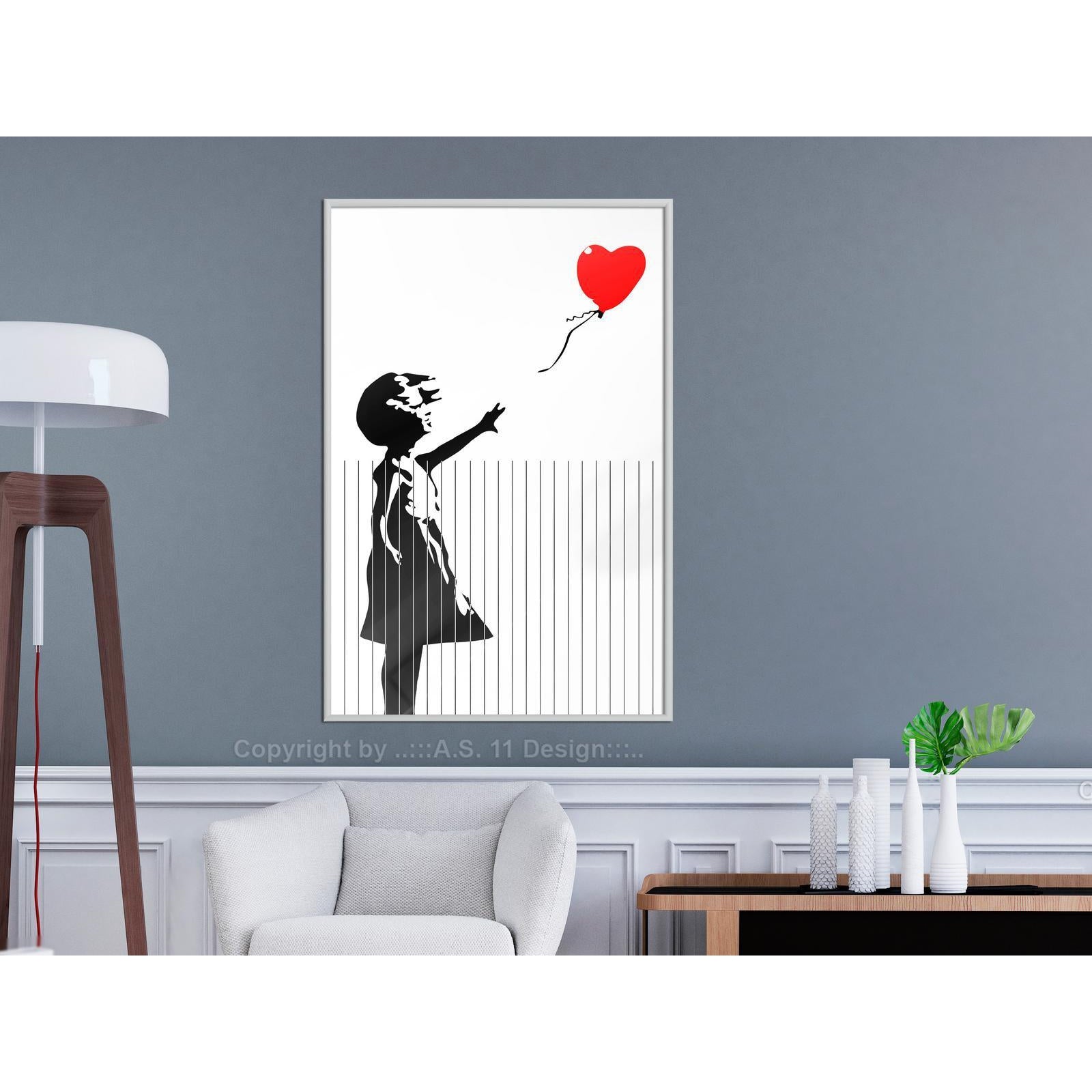 Inramad Poster / Tavla - Banksy: Love is in the Bin-Poster Inramad-Artgeist-peaceofhome.se