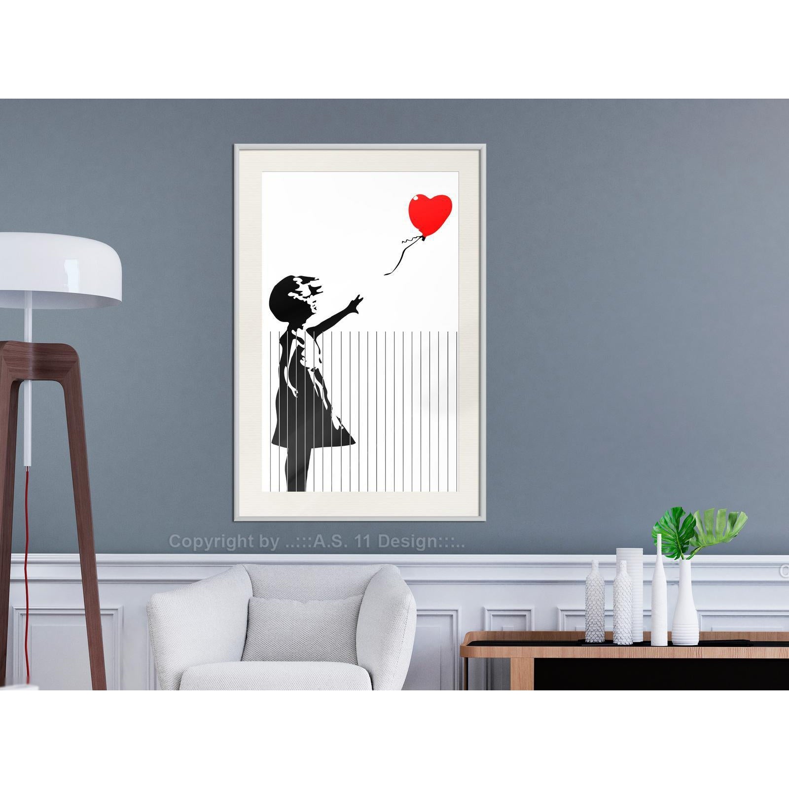 Inramad Poster / Tavla - Banksy: Love is in the Bin-Poster Inramad-Artgeist-peaceofhome.se