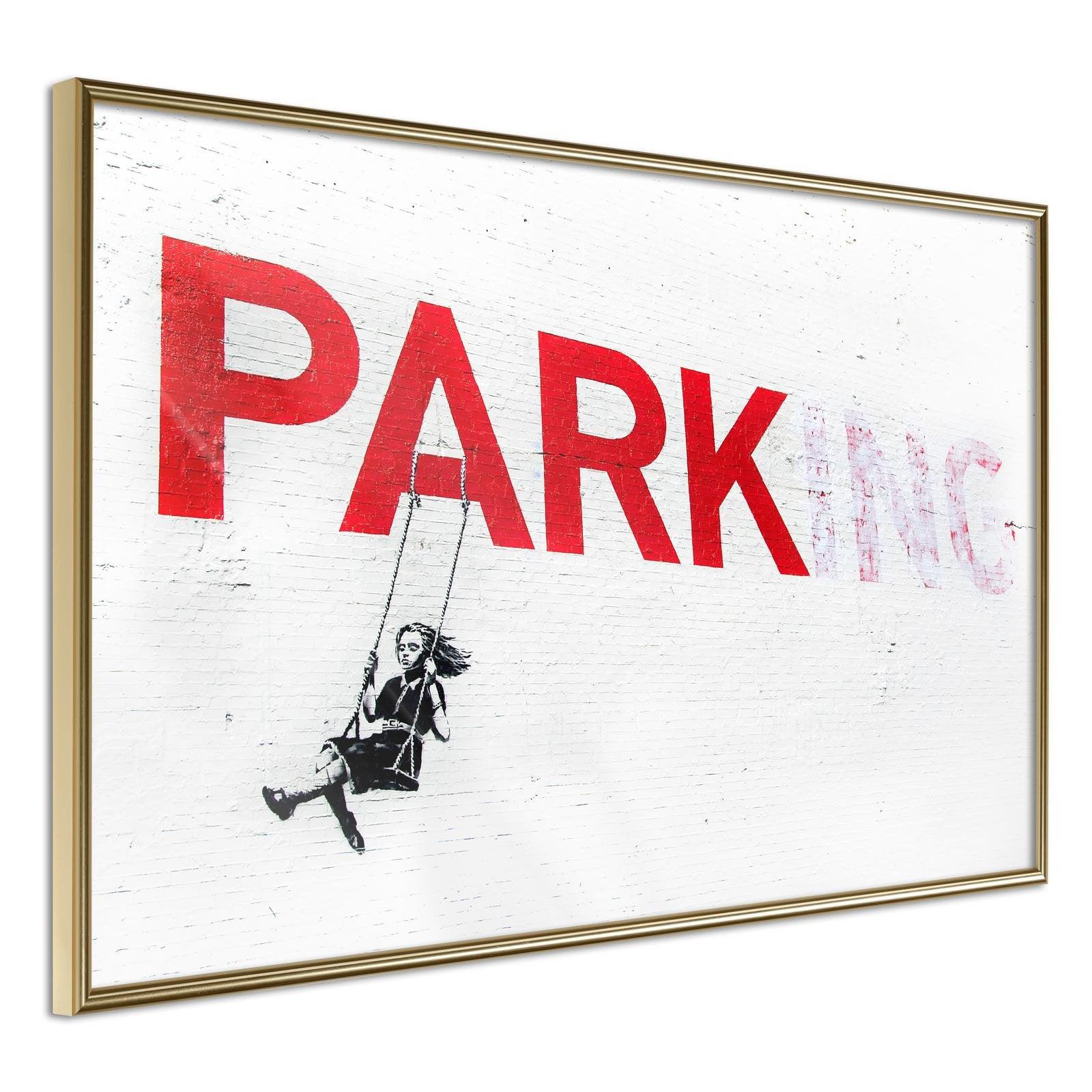 Inramad Poster / Tavla - Banksy: Park(ing)-Poster Inramad-Artgeist-30x20-Guldram-peaceofhome.se