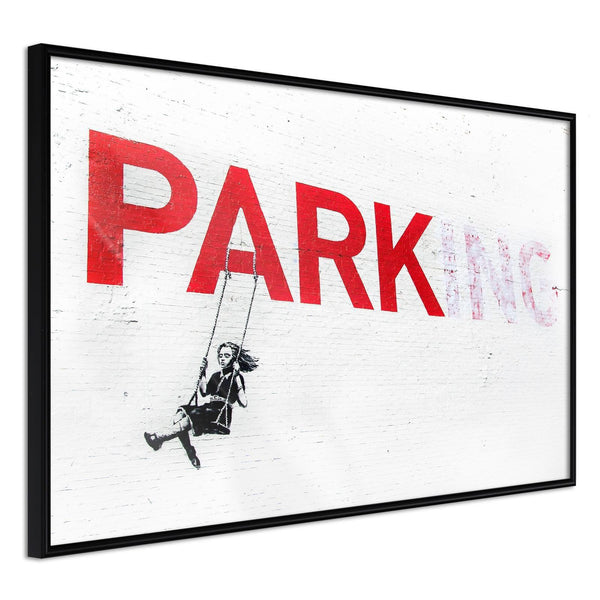 Inramad Poster / Tavla - Banksy: Park(ing)-Poster Inramad-Artgeist-30x20-Svart ram-peaceofhome.se