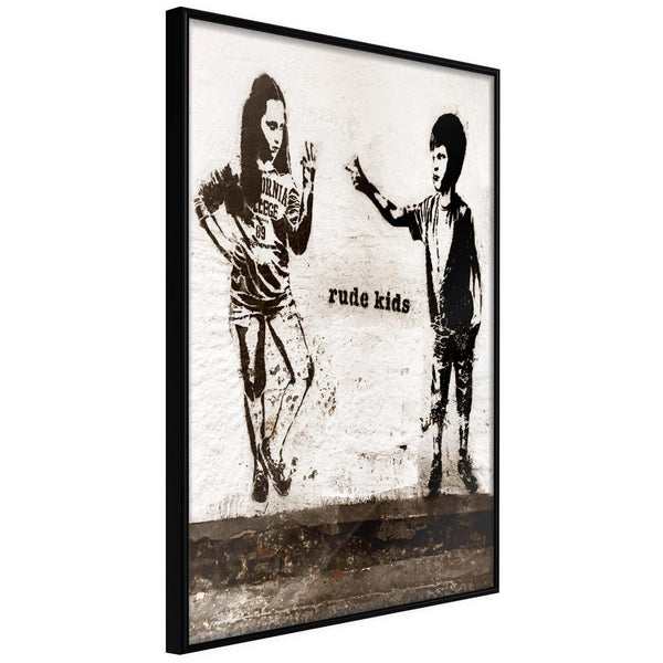 Inramad Poster / Tavla - Banksy: Rude Kids-Poster Inramad-Artgeist-20x30-Svart ram-peaceofhome.se
