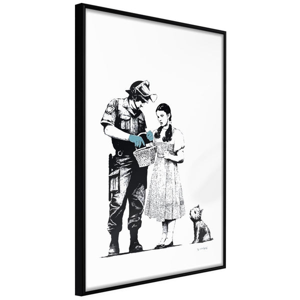 Inramad Poster / Tavla - Banksy: Stop and Search-Poster Inramad-Artgeist-20x30-Svart ram-peaceofhome.se