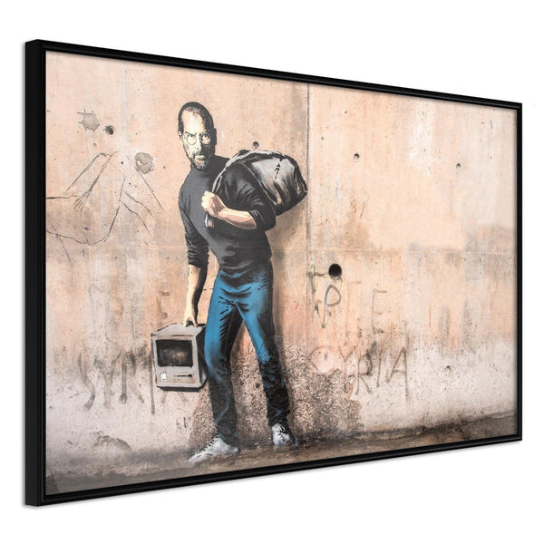 Inramad Poster / Tavla - Banksy: The Son of a Migrant from Syria-Poster Inramad-Artgeist-30x20-Svart ram-peaceofhome.se