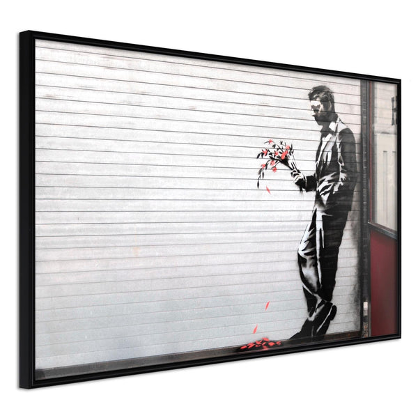 Inramad Poster / Tavla - Banksy: Waiting in Vain-Poster Inramad-Artgeist-30x20-Svart ram-peaceofhome.se