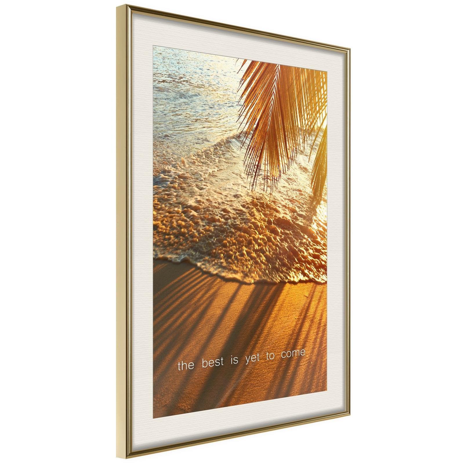 Inramad Poster / Tavla - Beach of Dreams-Poster Inramad-Artgeist-20x30-Guldram med passepartout-peaceofhome.se