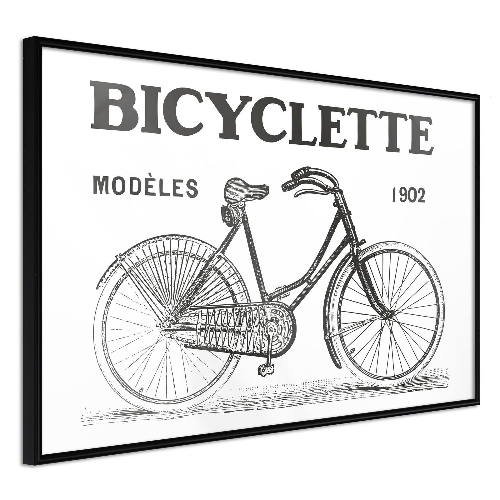Inramad Poster / Tavla - Bicyclette-Poster Inramad-Artgeist-30x20-Svart ram-peaceofhome.se