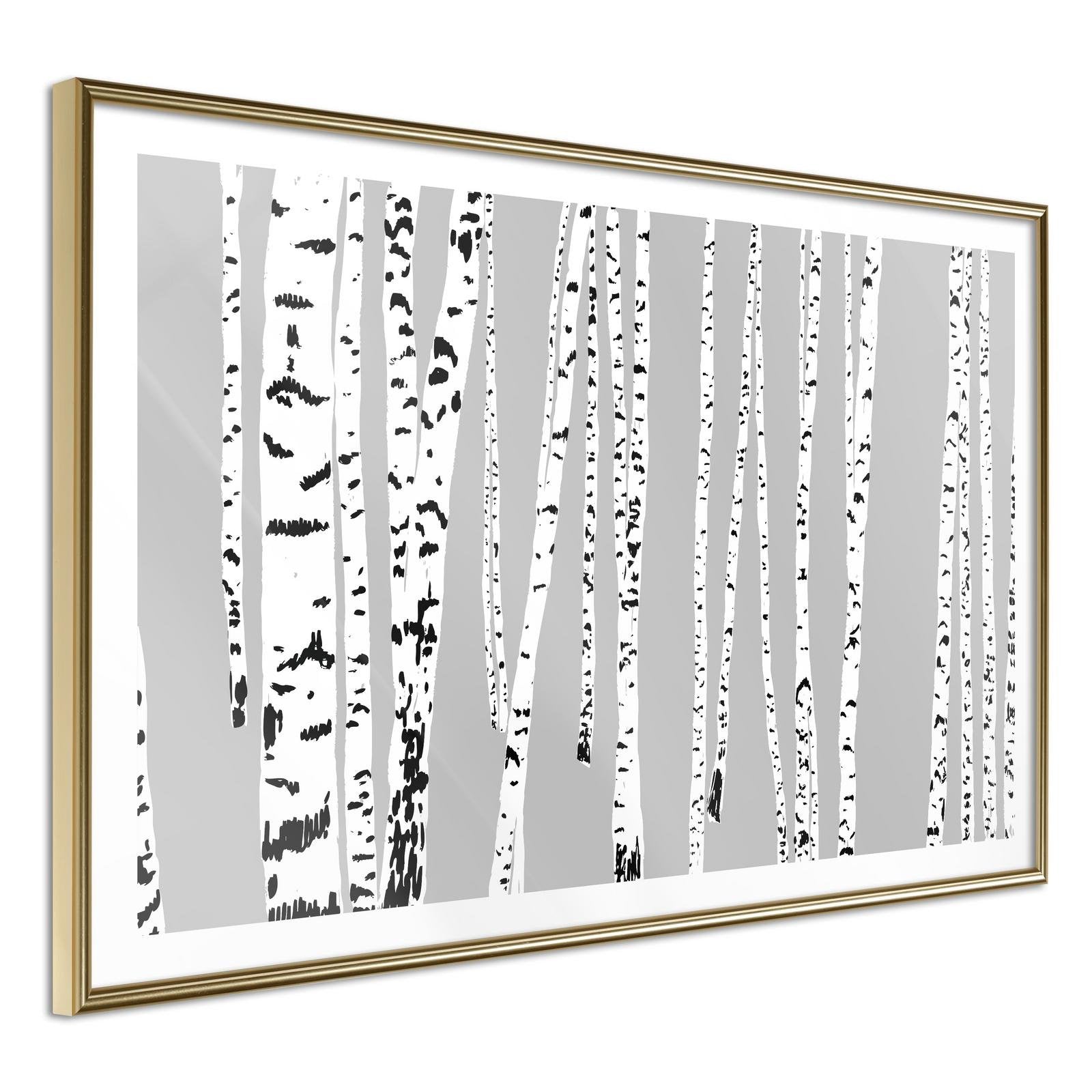 Inramad Poster / Tavla - Birch Wood-Poster Inramad-Artgeist-30x20-Guldram-peaceofhome.se