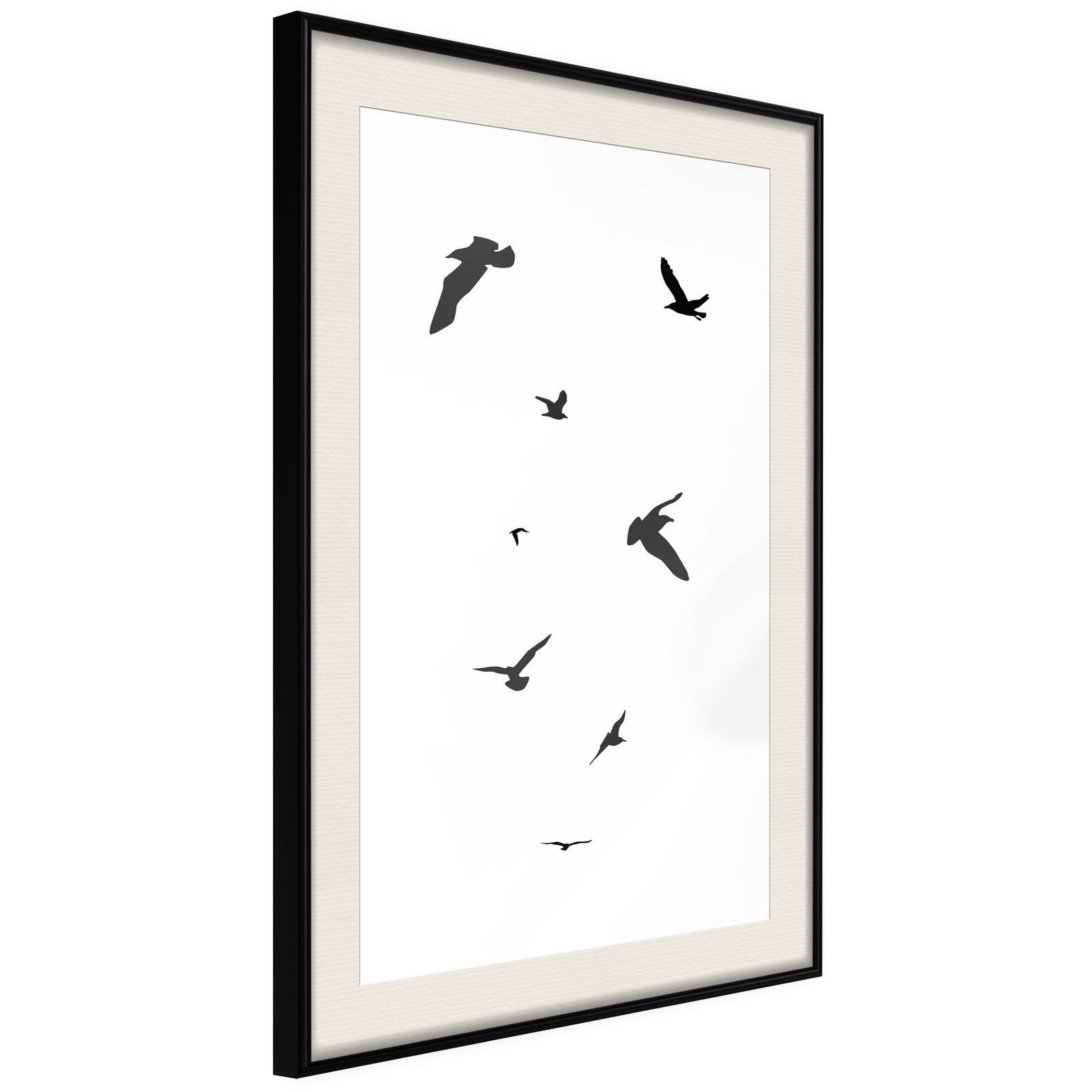 Inramad Poster / Tavla - Birds-Poster Inramad-Artgeist-20x30-Svart ram med passepartout-peaceofhome.se