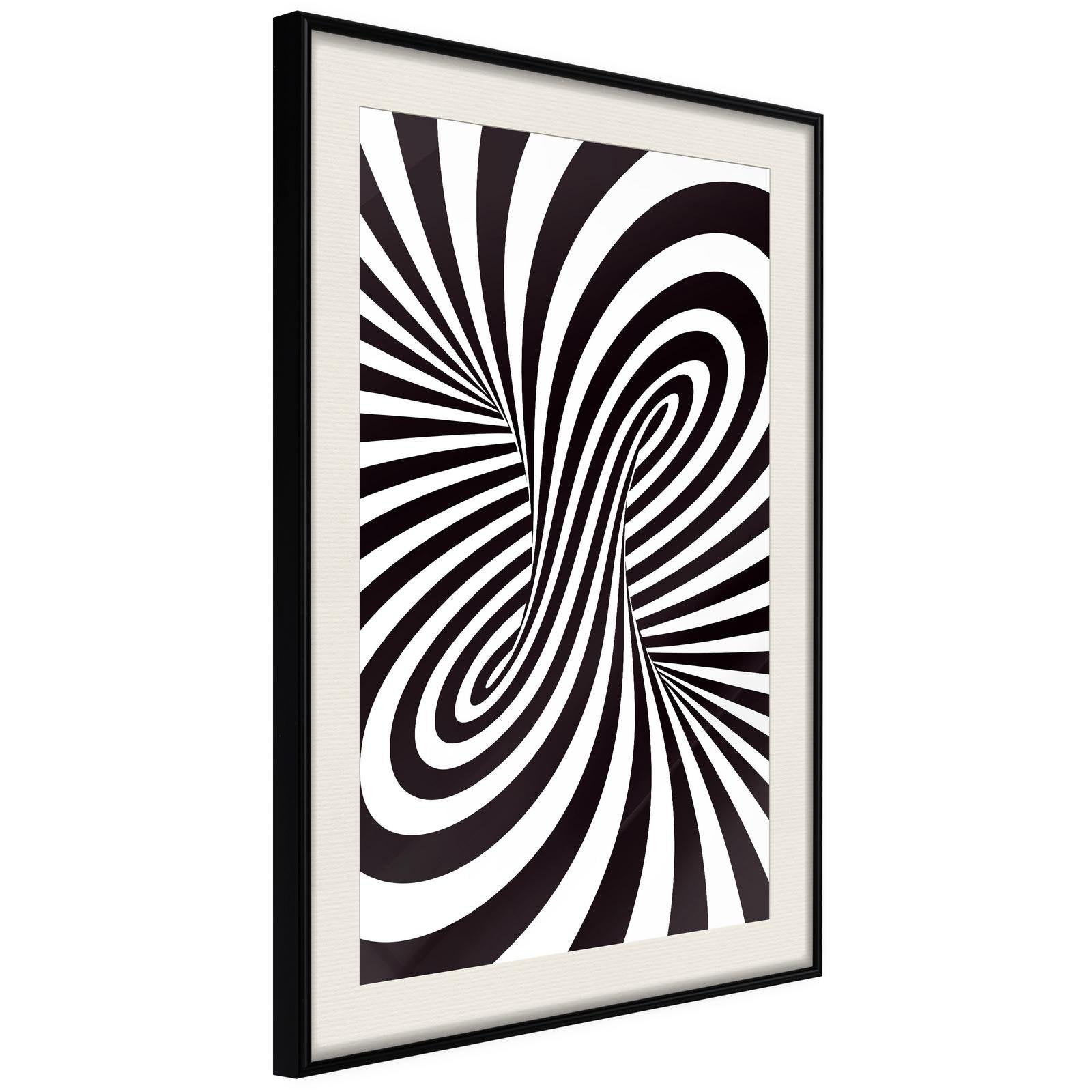 Inramad Poster / Tavla - Black and White Swirl-Poster Inramad-Artgeist-20x30-Svart ram med passepartout-peaceofhome.se