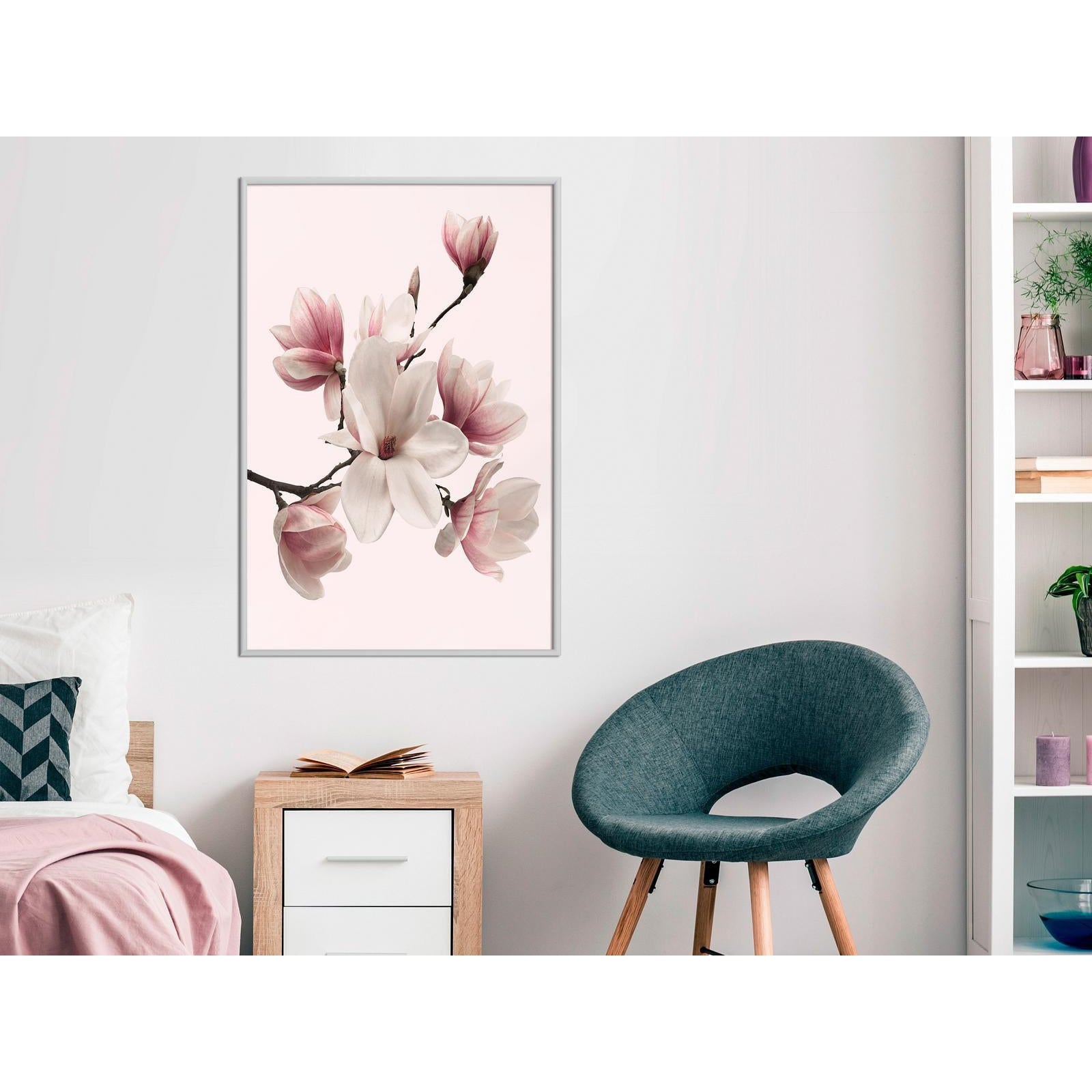 Inramad Poster / Tavla - Blooming Magnolias I-Poster Inramad-Artgeist-peaceofhome.se