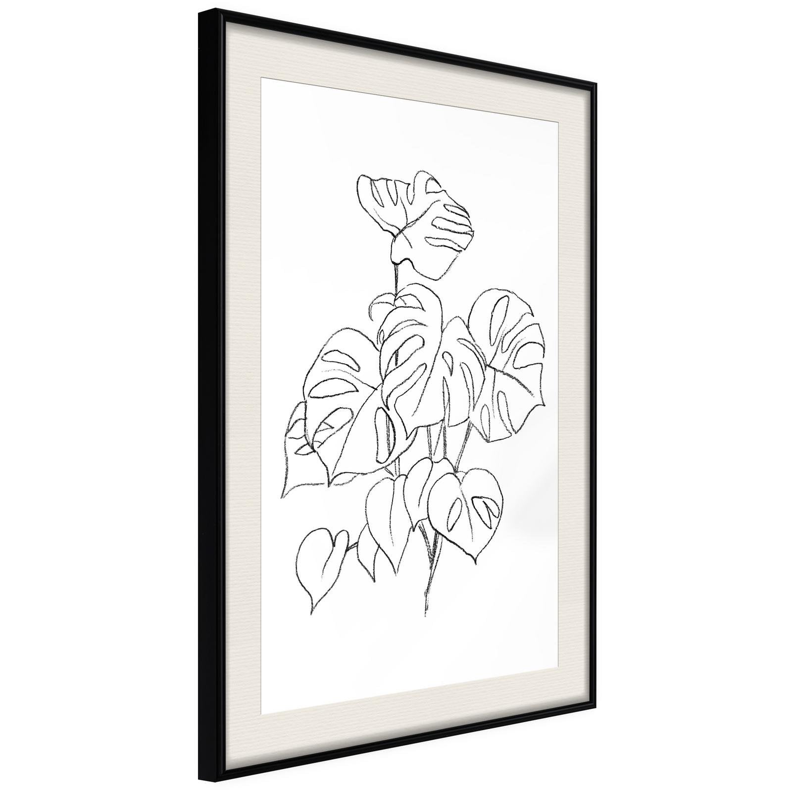 Inramad Poster / Tavla - Bouquet of Leaves-Poster Inramad-Artgeist-20x30-Svart ram med passepartout-peaceofhome.se