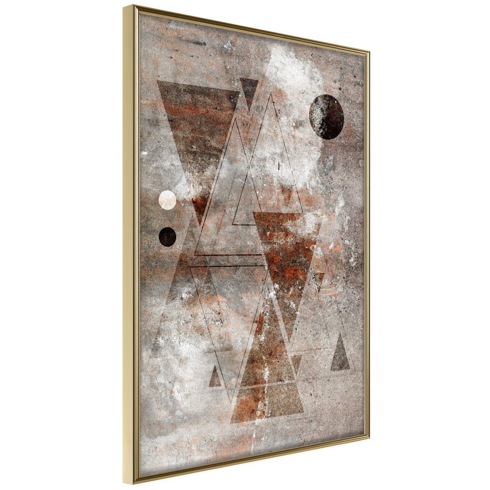 Inramad Poster / Tavla - Brick-Built Triangles-Poster Inramad-Artgeist-20x30-Guldram-peaceofhome.se