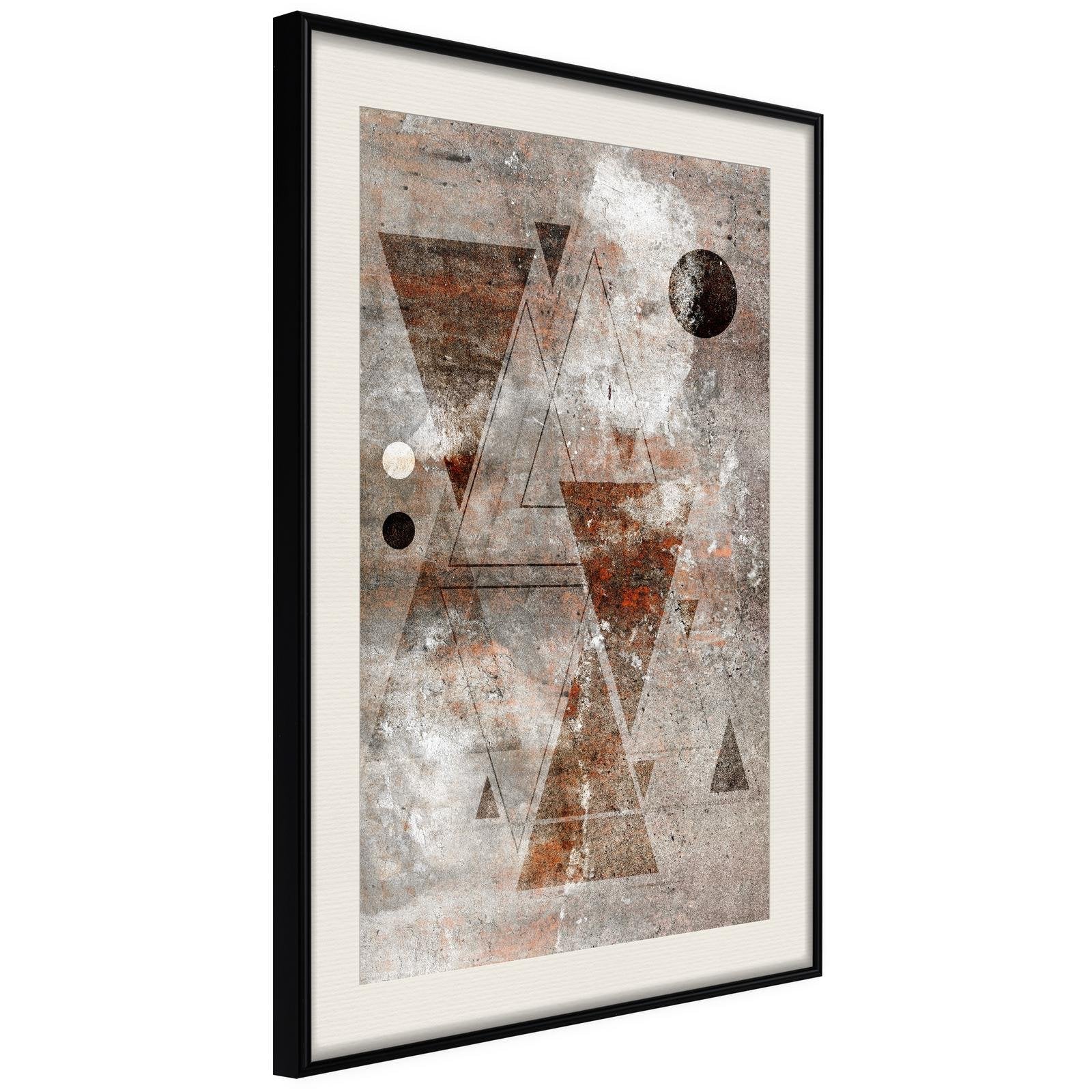 Inramad Poster / Tavla - Brick-Built Triangles-Poster Inramad-Artgeist-20x30-Svart ram med passepartout-peaceofhome.se