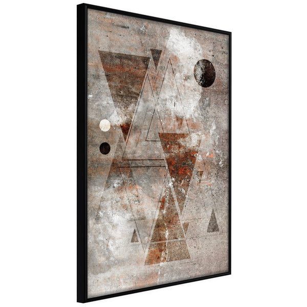 Inramad Poster / Tavla - Brick-Built Triangles-Poster Inramad-Artgeist-20x30-Svart ram-peaceofhome.se