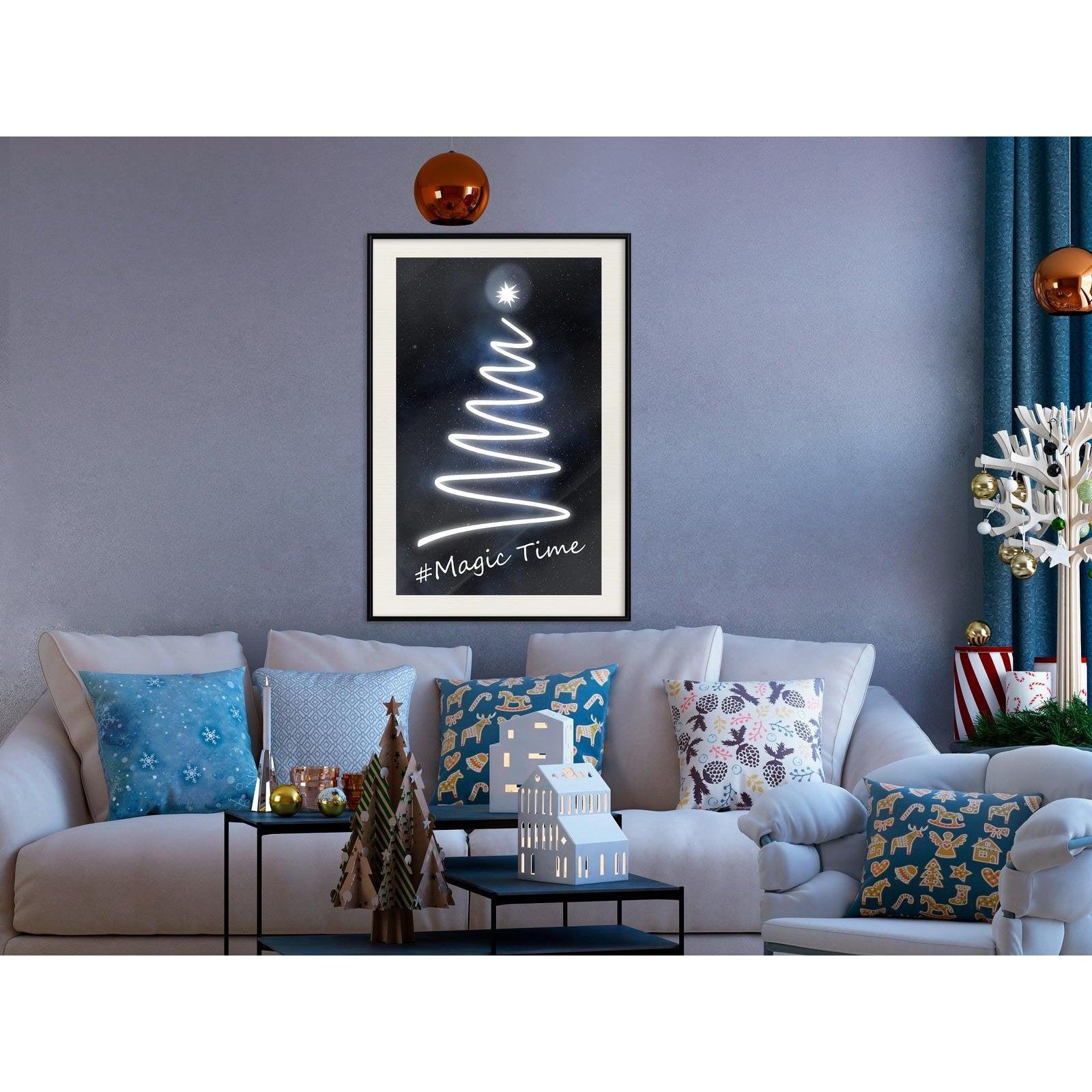 Inramad Poster / Tavla - Bright Christmas Tree-Poster Inramad-Artgeist-peaceofhome.se