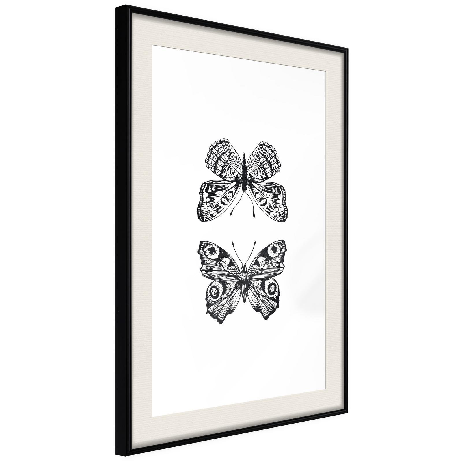 Inramad Poster / Tavla - Butterfly Collection I-Poster Inramad-Artgeist-20x30-Svart ram med passepartout-peaceofhome.se