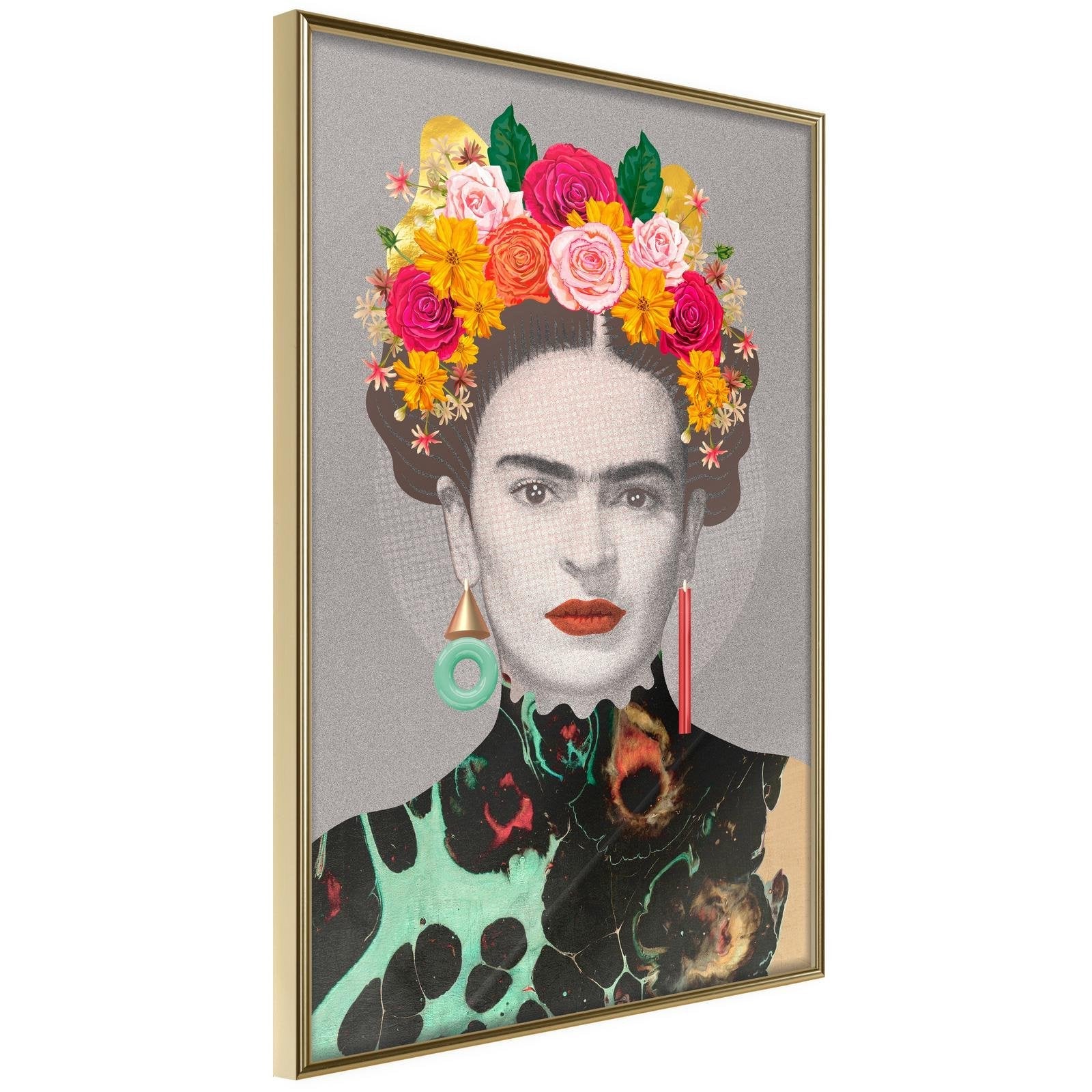Inramad Poster / Tavla - Charismatic Frida-Poster Inramad-Artgeist-20x30-Guldram-peaceofhome.se
